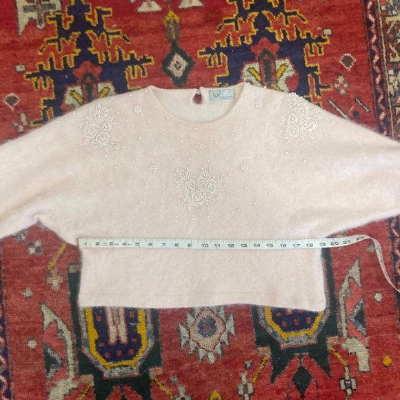 Vintage Cropped Beaded Pearl Sweater - Picture 7 of 9